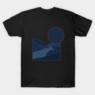 Landscape Vignette: Deep Blue Valley Scene T-Shirt